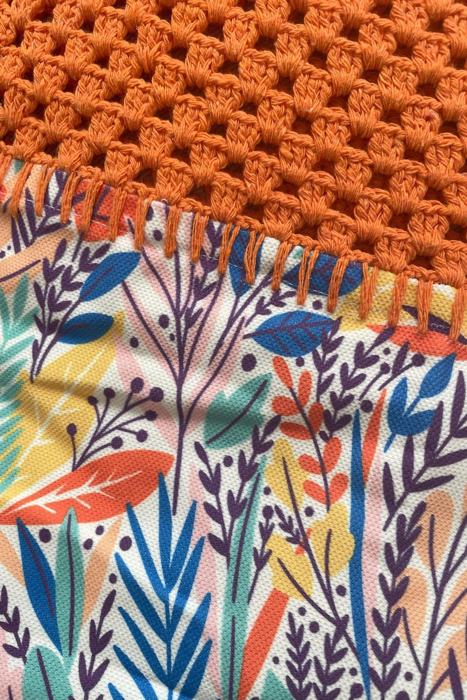Spring Handmade Knitted Cotton Tote Bag