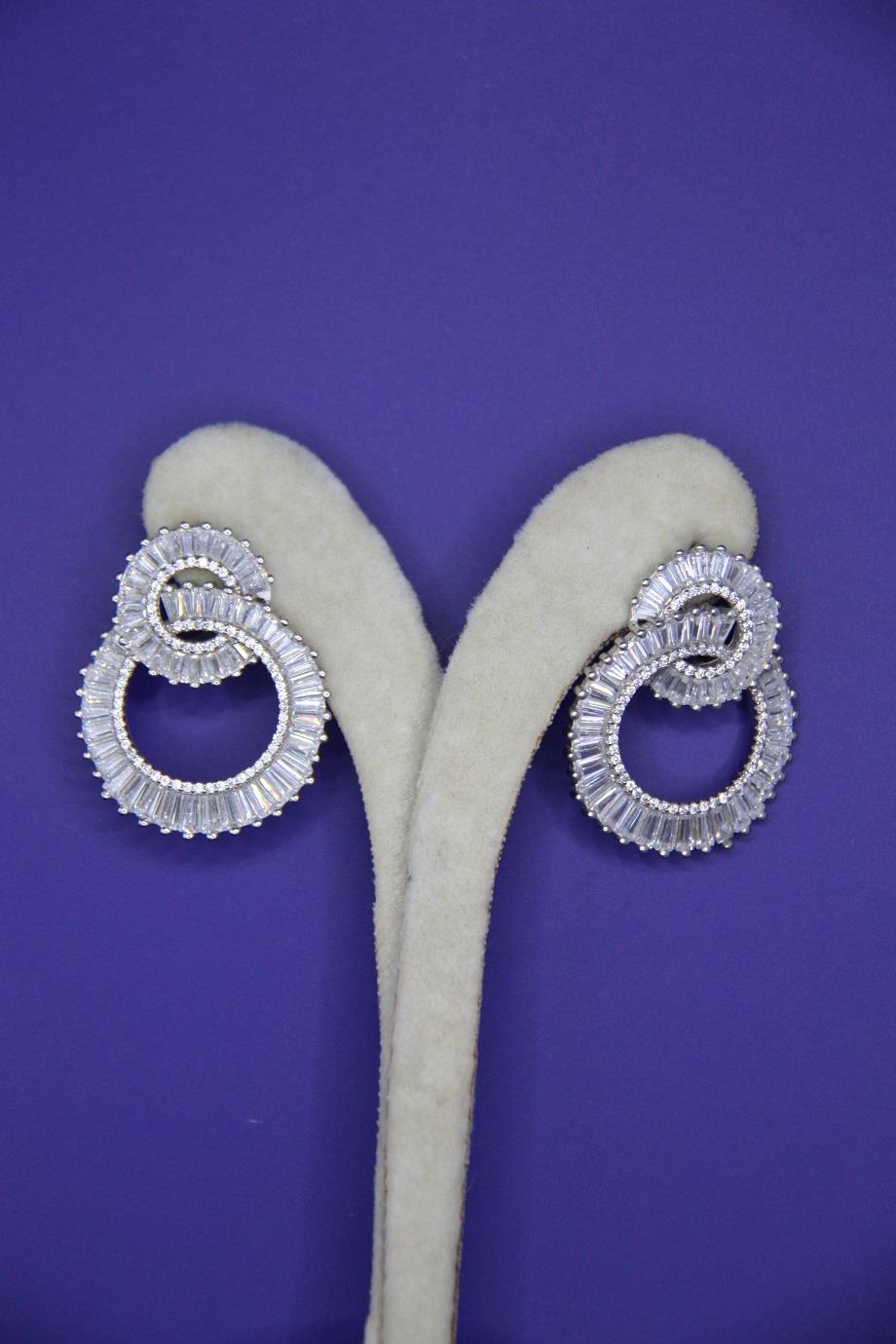 Sterling Silver Circles of Infinity Wedding Earrings 