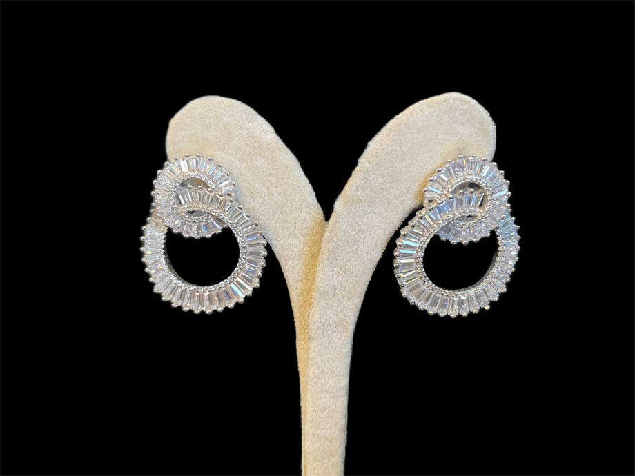Sterling Silver Circles of Infinity Wedding Earrings 