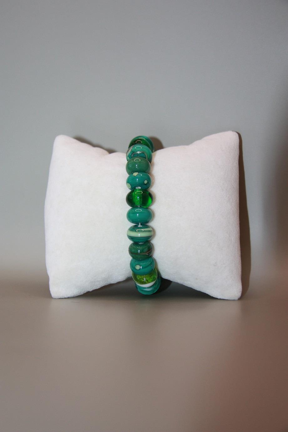 Tones of Green Murano Glass Bracelet