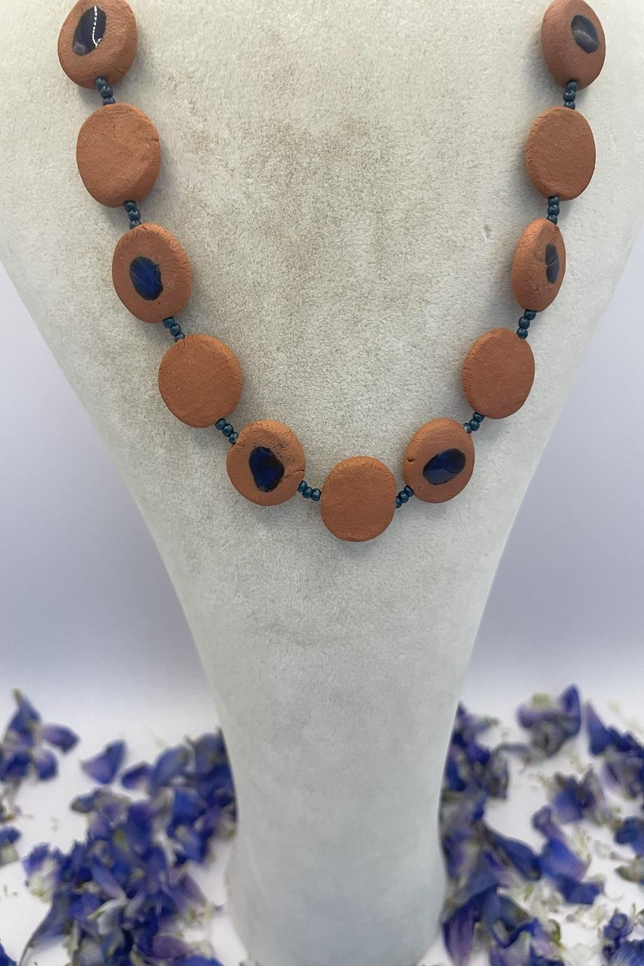 Wisdom Blue on Pure Soil Beads Necklace