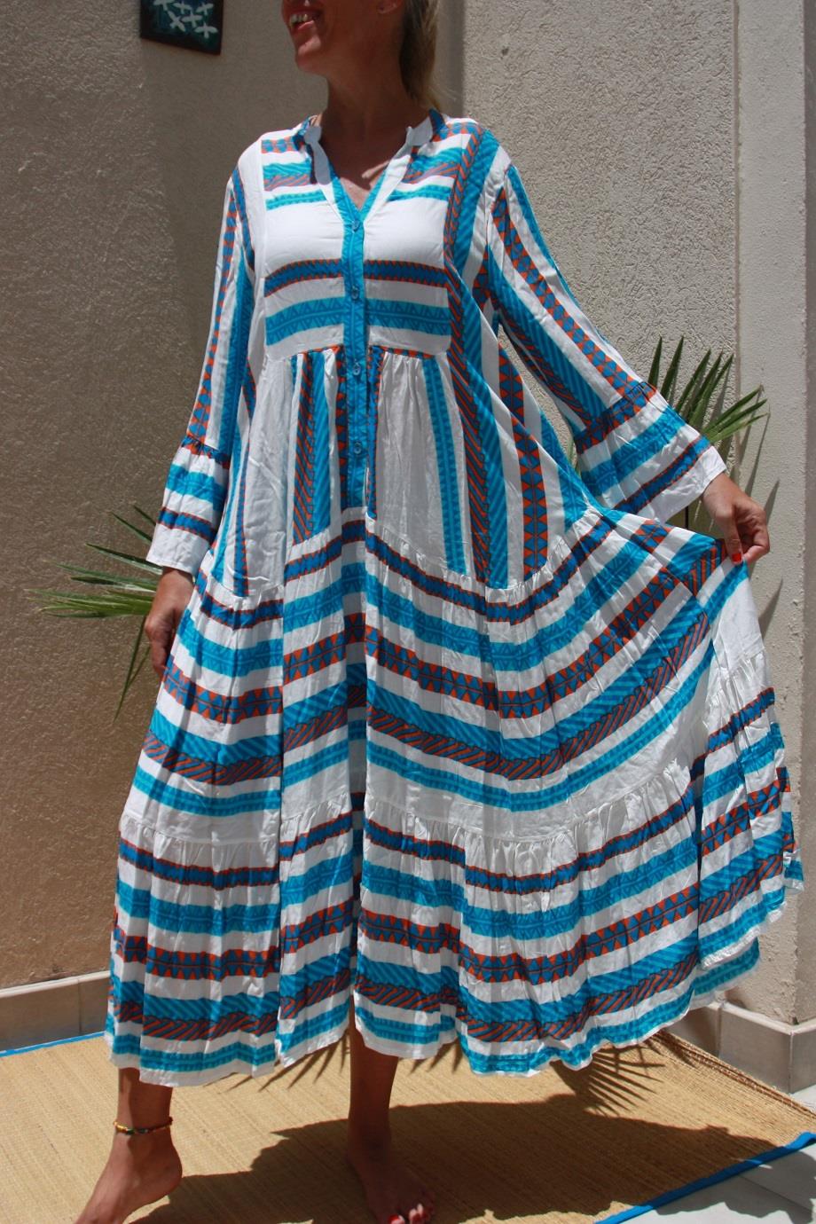 Women Cotton V Neck Dress