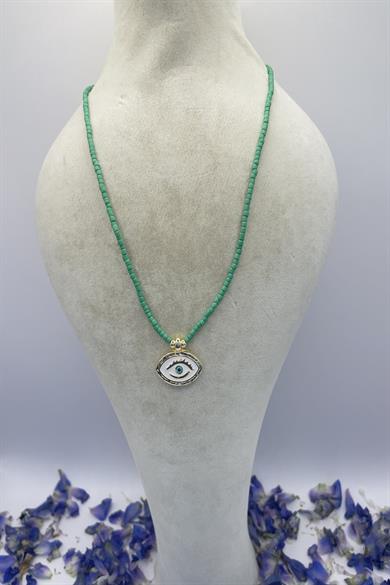 A Protective Necklace Blue Eye on Her