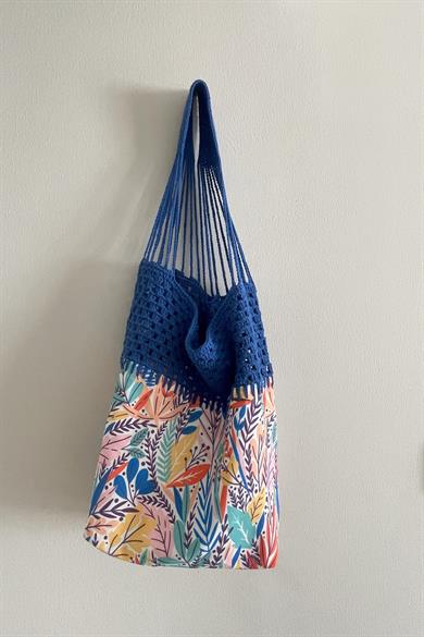 Azure Handmade Cotton Shoulder Bag