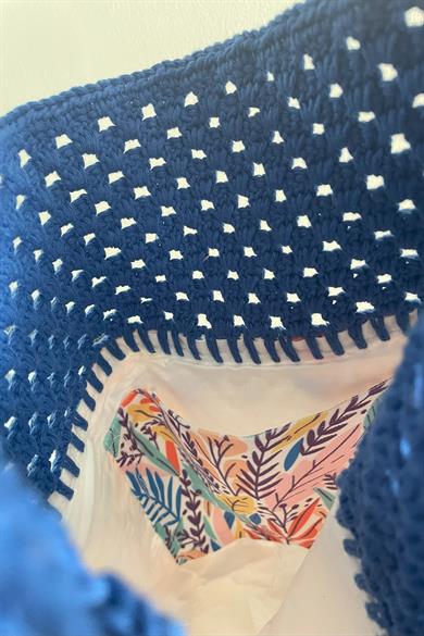 Azure Handmade Cotton Shoulder Bag