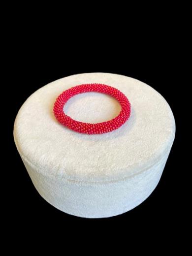 Chatoyant Red Knitted Bracelet