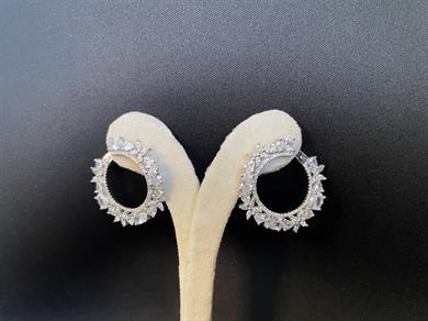 Circle of Bright Flowers Sterling Silver Hoop Earrings 