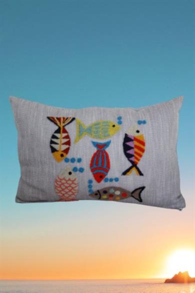 Colourful Sea of Dubai Handmade Cushion Cover