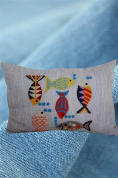 Colourful Sea of Dubai Handmade Cushion Cover