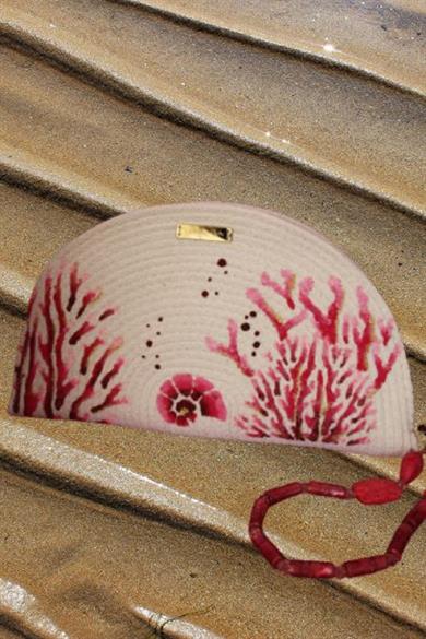 Coral Reef Hand Painted Clutch