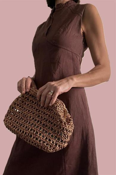 Crochet Pouch Glitter Clutch Bag