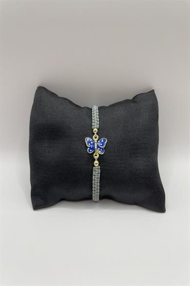 Dainty Blue Enamel Butterfly Bracelet 
