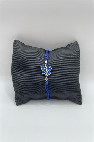 Dainty Blue Enamel Butterfly Bracelet 