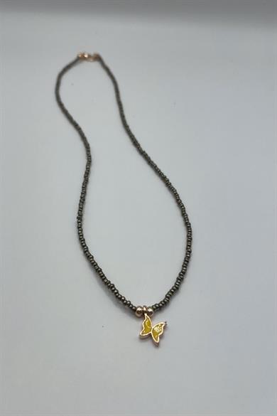 Dainty Yellow Butterfly Necklace for Women