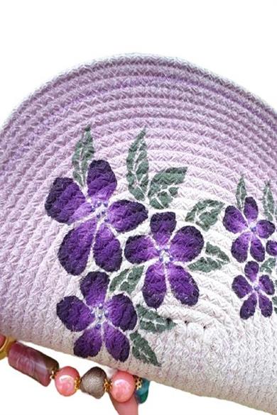 Exclusive Purple Flowers, Handmade Clutch