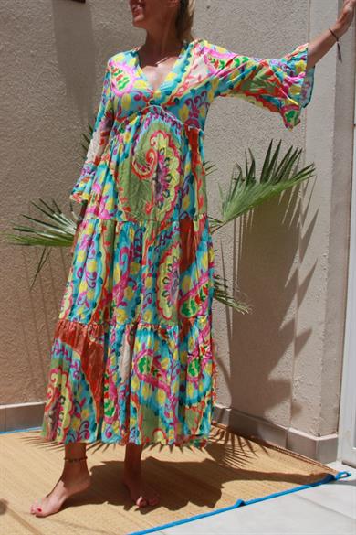 Floral Design Crepe Maxi Dress