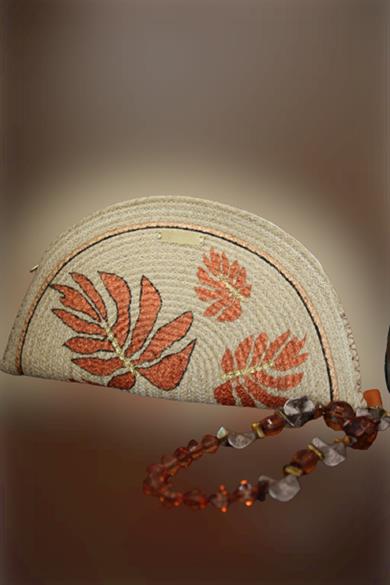 Handmade Bronze Leaves  Clutch