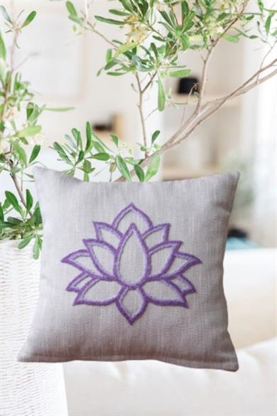 Handmade Lotus Pillow Cover
