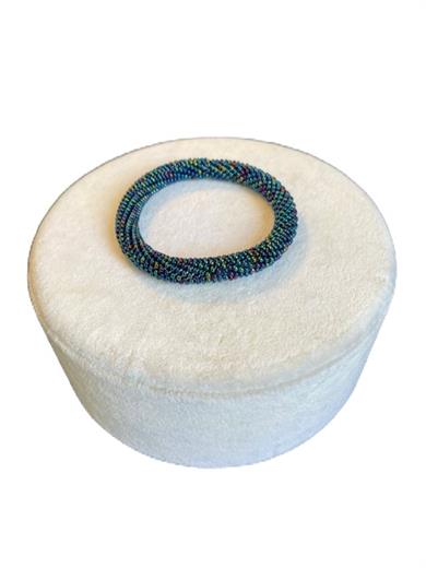 Knitted Handmade Bracelet Chatoyant Blue