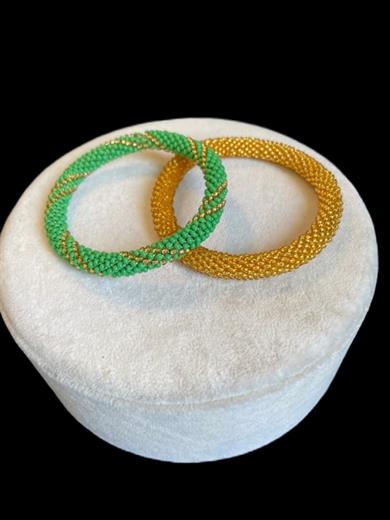 Knitted Handmade Bracelet, Set of 2 Shining Helix 