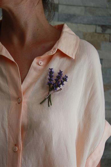 Lavender Bouquet Handmade Brooch