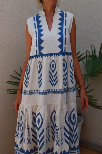 Linen Summer Sleeveless Midi Dress