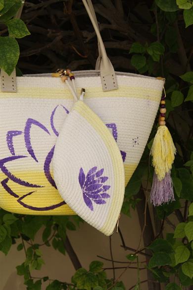 Lotus Power Handmade Tote Bag
