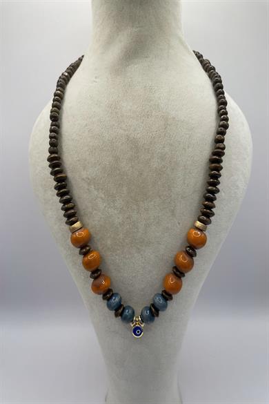 Love Natural Elegance Necklace with Evil Eye Bead