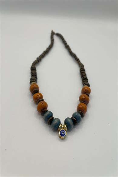 Love Natural Elegance Necklace with Evil Eye Bead