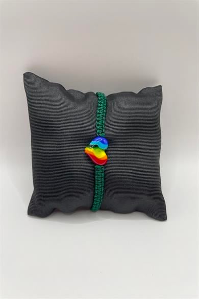 Lovely Rainbow Heart Adjustable Bracelet