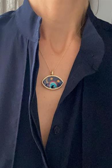 Night Eye Ceramic Amulet Necklace