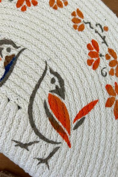 Orange Hummingbirds Couple On Handmade Clutch