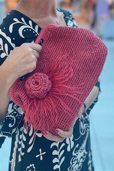 Otris Feathered Crochet Handbag