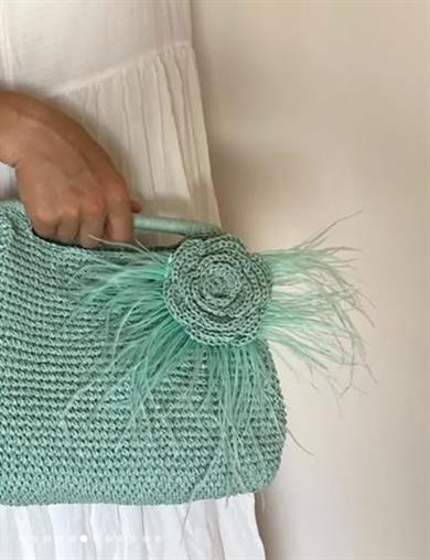 Otris Feathered Crochet Handbag
