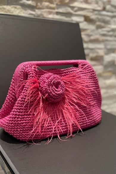 Otris Feathered Crochet Handbag