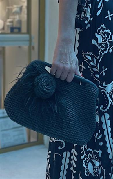 Otris Feathered Crochet Handbag