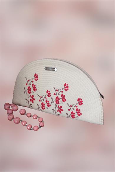 Pink Flowers Field On The Clutch Bag