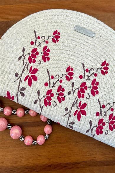 Pink Flowers Field On The Clutch Bag