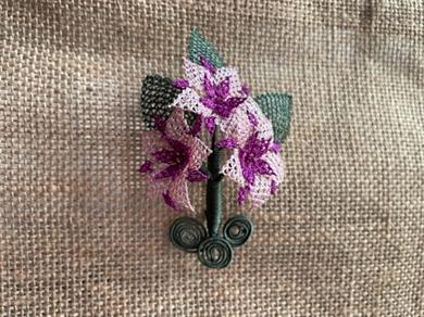 Purple and Pink Art, Handmade Brooch
