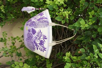 Purple Garden Handmade Tote Bag & Matching Pouch