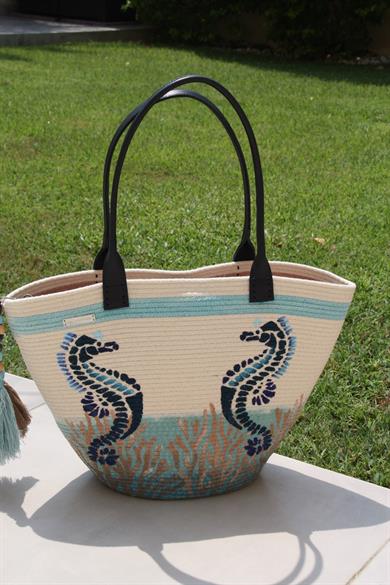 Seahorse Love Handmade Tote Bag