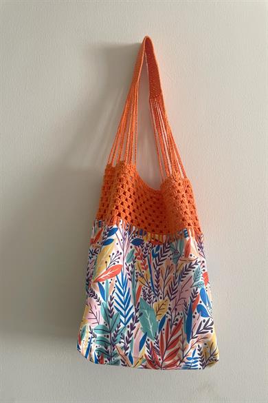 Spring Handmade Knitted Cotton Tote Bag