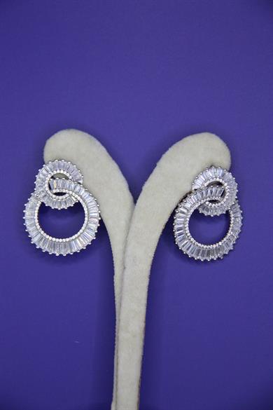 Sterling Silver Circles of Infinity Wedding Earrings 