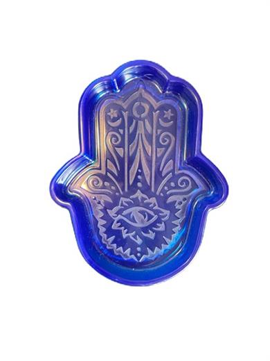 The Hand of Hamsa Tray, Handmade Epoxy, Purple