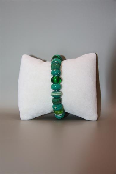 Tones of Green Murano Glass Bracelet