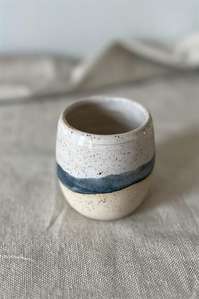 Tranquil Blue Handmade Short Tumbler