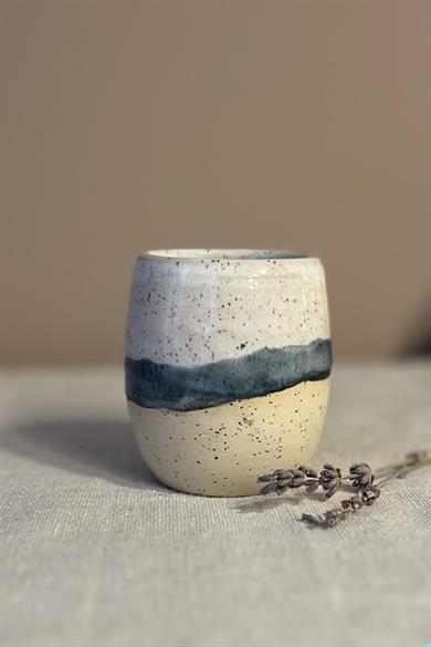 Tranquil Blue Handmade Short Tumbler