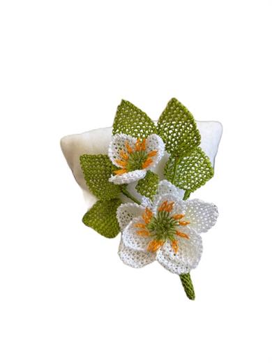 White Flower Handmade Brooch