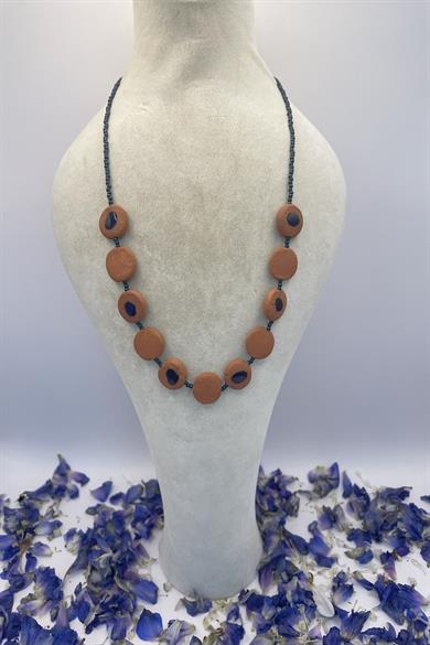Wisdom Blue on Pure Soil Beads Necklace