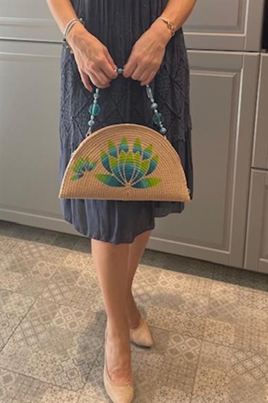 Wisdom in Blue Lotus Clutch Bag